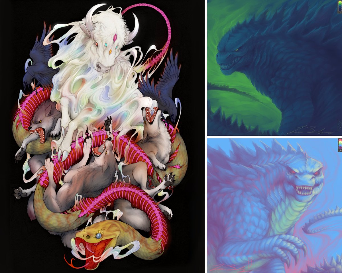 It's #PortfolioDay again! I'm LB, I paint animals and conjure strange beasts.

📷: https://t.co/bObmEAprwQ
🖼: https://t.co/iFc45o9gNl 