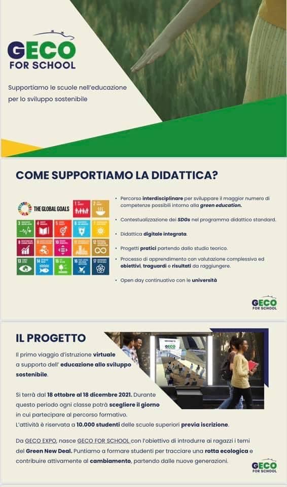È per voi Istituti Superiori buon divertimento#geco#svilupposostenibile