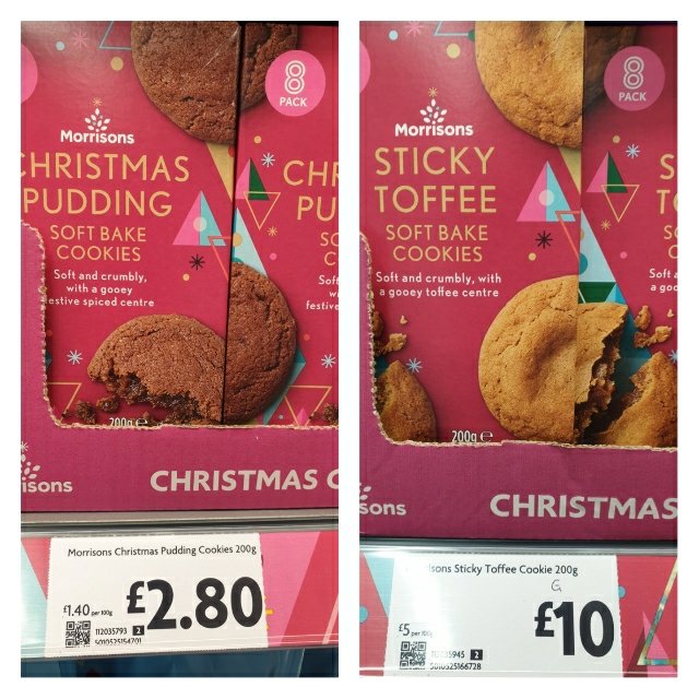 <a href="/Morrisons/">Morrisons</a> why such a difference in price? Surely £10 for 8 cookies is wrong!!!!