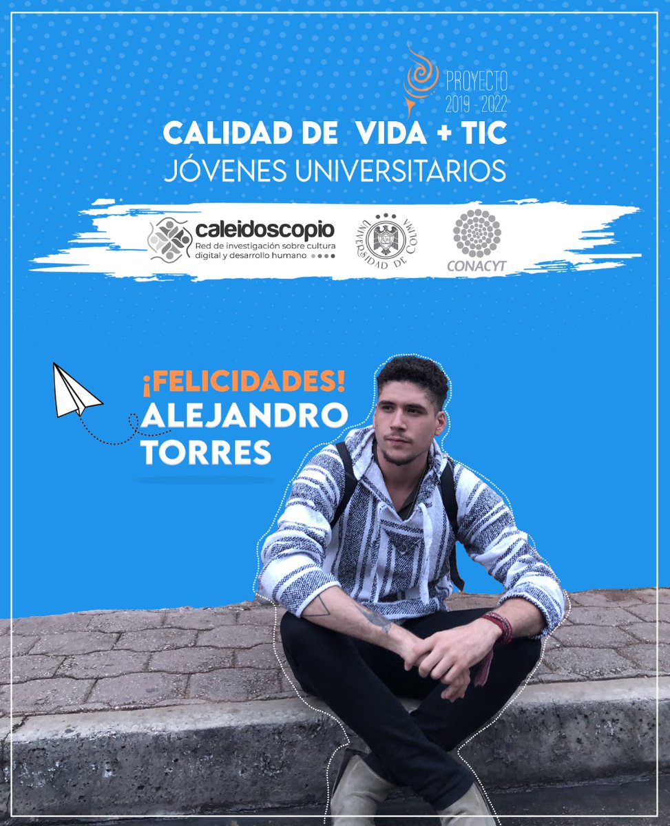 👏 Hoy queremos felicitar a Alejandro Torres, estudiante de la Licenciatura en Comunicación, por haber obtenido una beca como asistente en el proyecto, "Impacto de las tecnologías de la información y comunicación en la calidad de vida de los jóvenes universitarios". 🥳