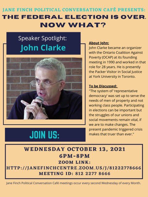 A conversation with John Clarke, Suzanne Narain and Sam Tecle. WEDNESDAY, OCTOBER 13, 6-8 pm