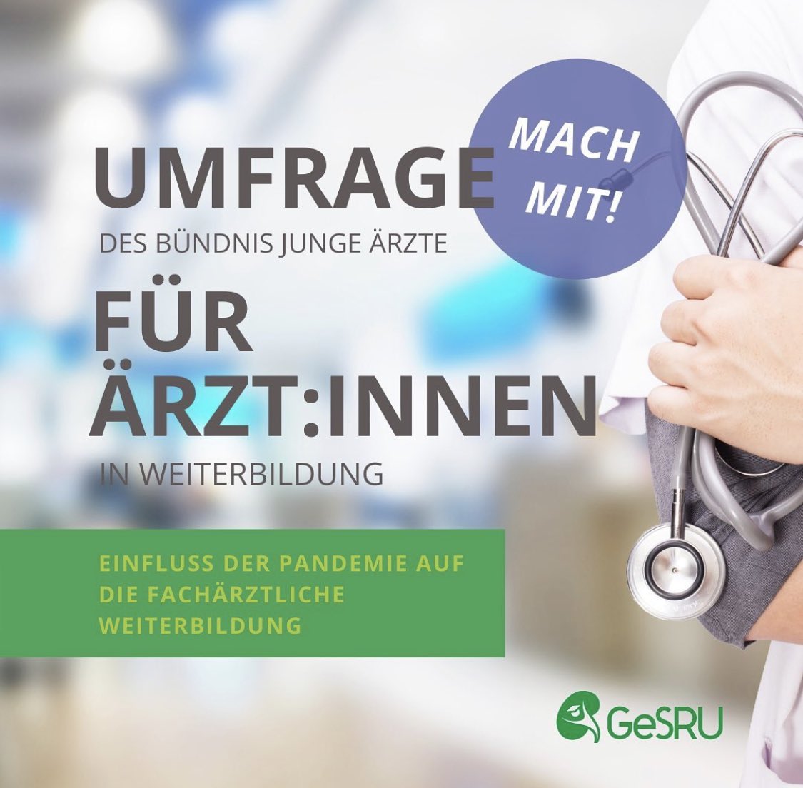 Teilnahme an der Umfrage für junge Ärztinnen und Ärzte in Weiterbildung 

Teilen erwünscht 😍🤩

LINK
📲 surveymonkey.de/r/corona-weite…

#SharingIsCaring
