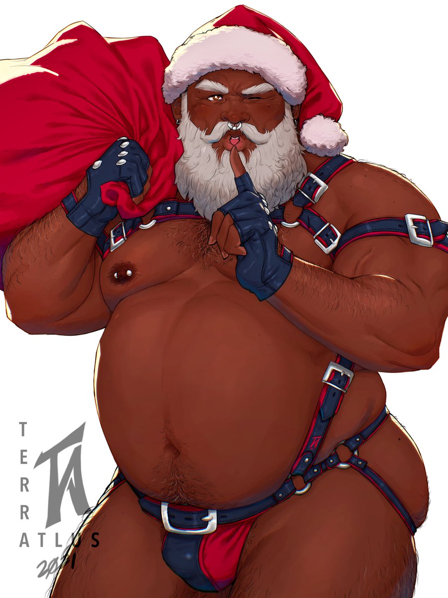TerrAtlus's tweet photo. Commission for @BrBeast269! Looks like Santa’s gonna be coming twice this year 😌🎅🏿 https://t.co/pfDdaRHP9C