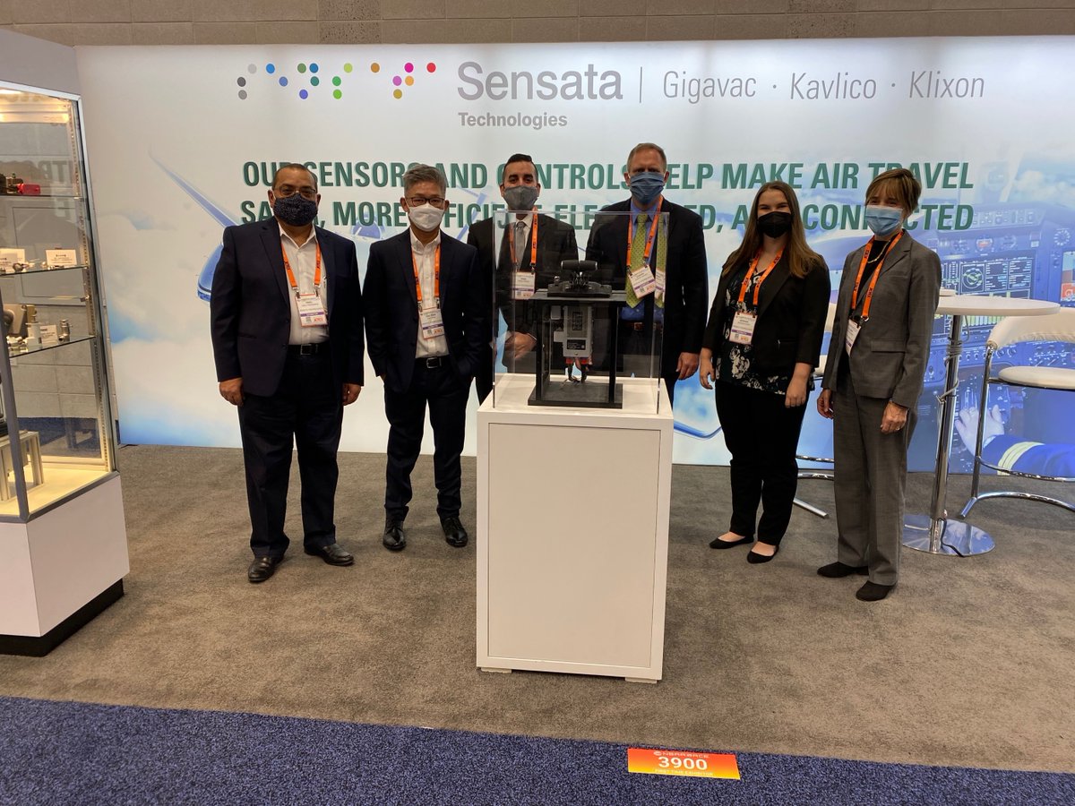 Sensata's tweet image. We’re here at Day 1 of @NBAA! Come by booth 3900 to check out our new autothrottle offering and learn more about how Sensata can help you! Read the release here: bit.ly/3BBbHUx #NBAA2021 #bizav #LightJet