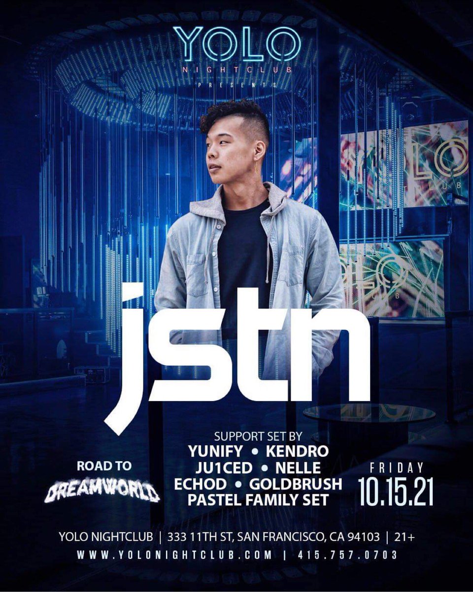 San Francisco!!📍 We are VERY proud to send out two of our very own <a href="/its_kendro/">kendro</a> &amp; <a href="/yunifymusic/">YUNIFY</a> for a special B2B set supporting @__jstn_ at his headline show this upcoming Friday @yolonightclub 😍

free guestlist+tix: bit.ly/yolojstn