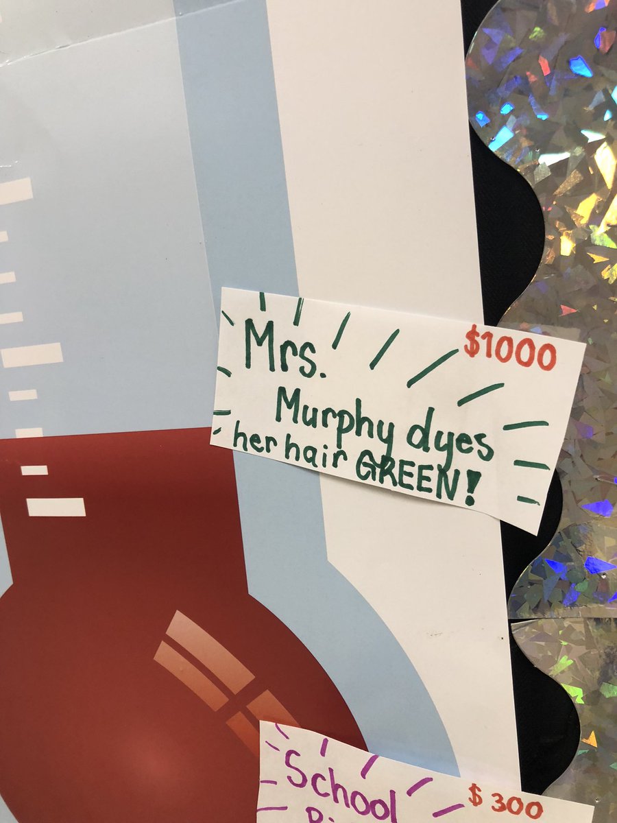Hey ASIS Lions! You reached the $1000 mark for Terry Fox! Now I have to have green hair for the week!