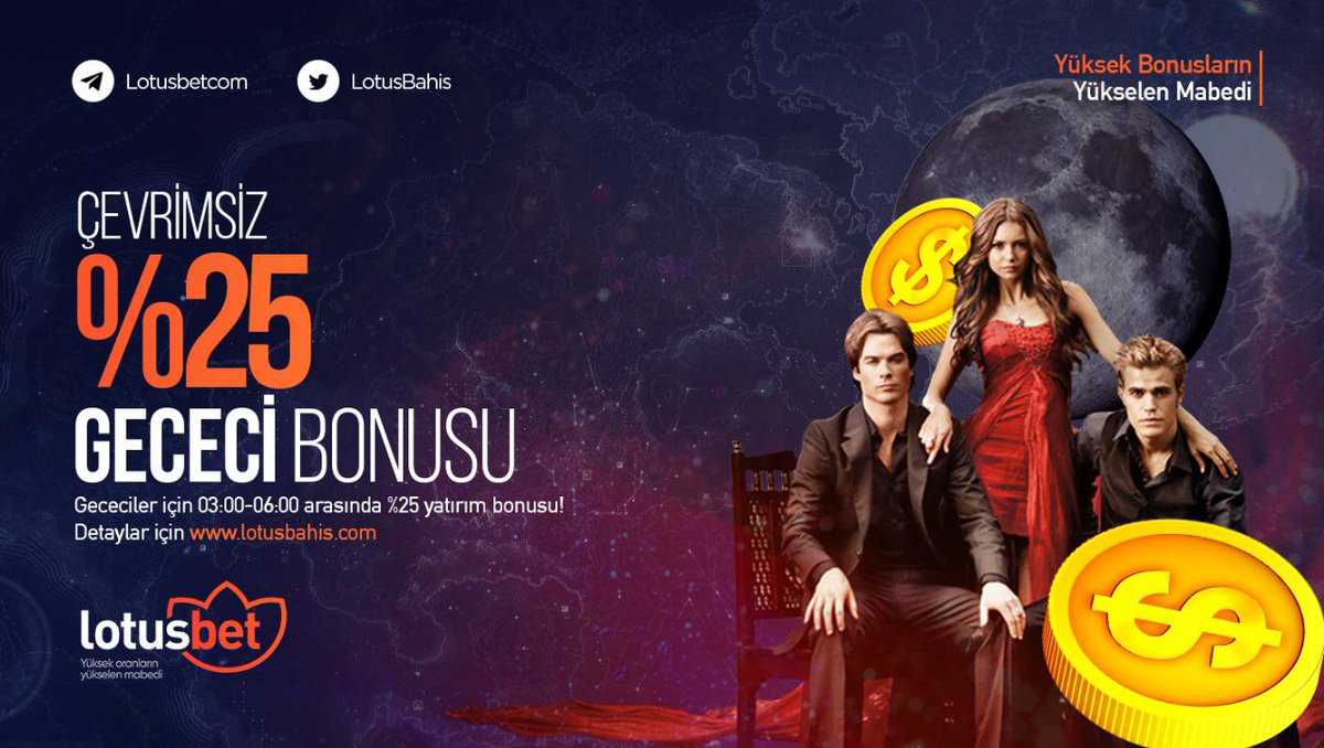 lotusbahis's tweet photo. 🌃 %25 ÇEVRİMSİZ GECECİ BONUSU

🕒 03:00-06:00 saatleri arasında yapacağınız minimum 50₺ yatırımlara %25 Çevrimsiz Gececi bonusundan yararlanabilirsiniz.

En avantajlı bonusları ile güvenilir bahisin adresine sende hemen üye ol ve kazanmaya başla!

✨ https://t.co/M2CLmgcPGJ https://t.co/Ksxab39qDv