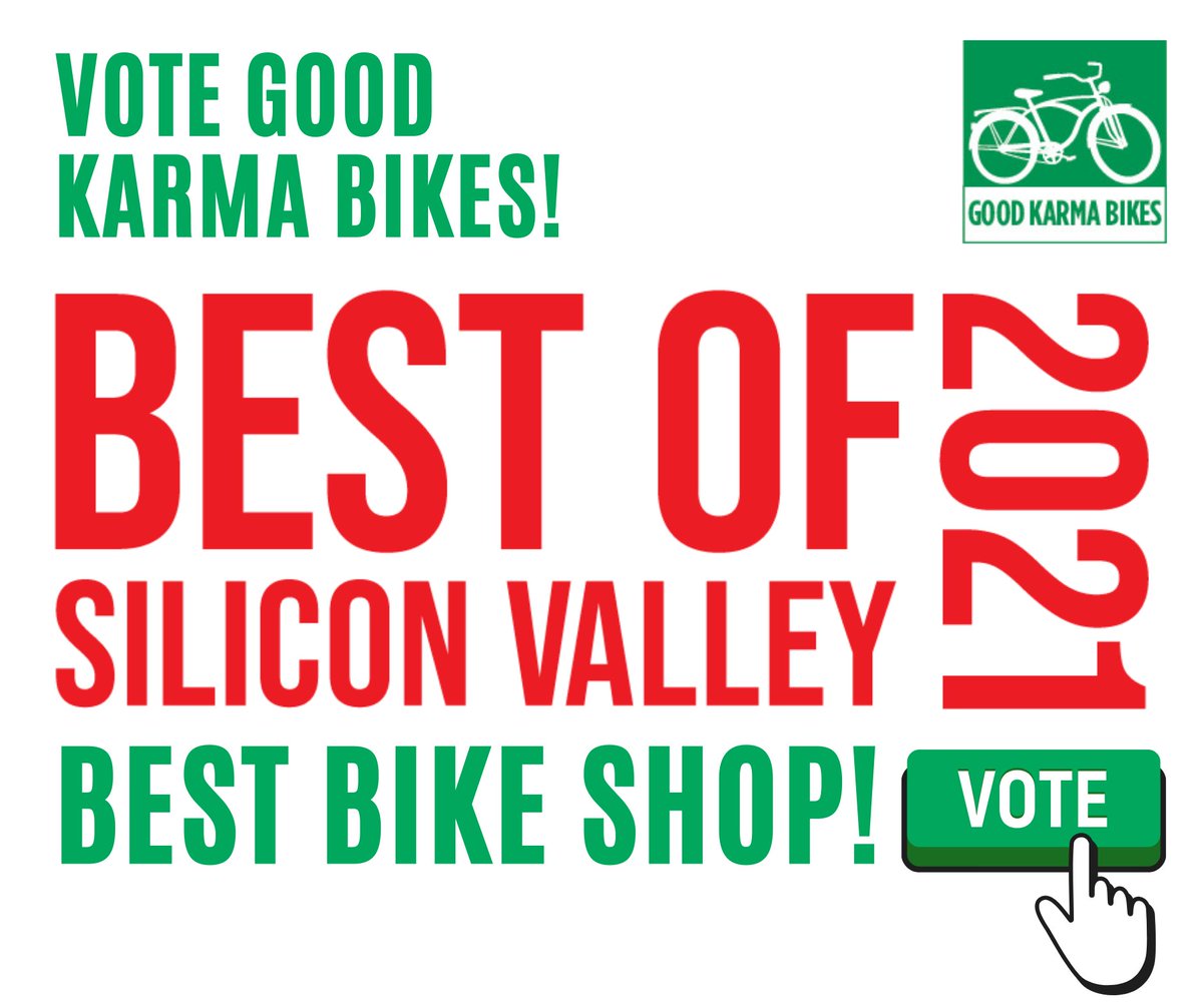 Good Karma Bikes is nominated for Best Bike Shop 2021 in Silicon Valley Metro. Please help good karma by casting your vote. Voting is easy and only takes a moment: lnkd.in/gwsDZ8Wv

Visit goodkarmabikes.org to learn more about the work we do.