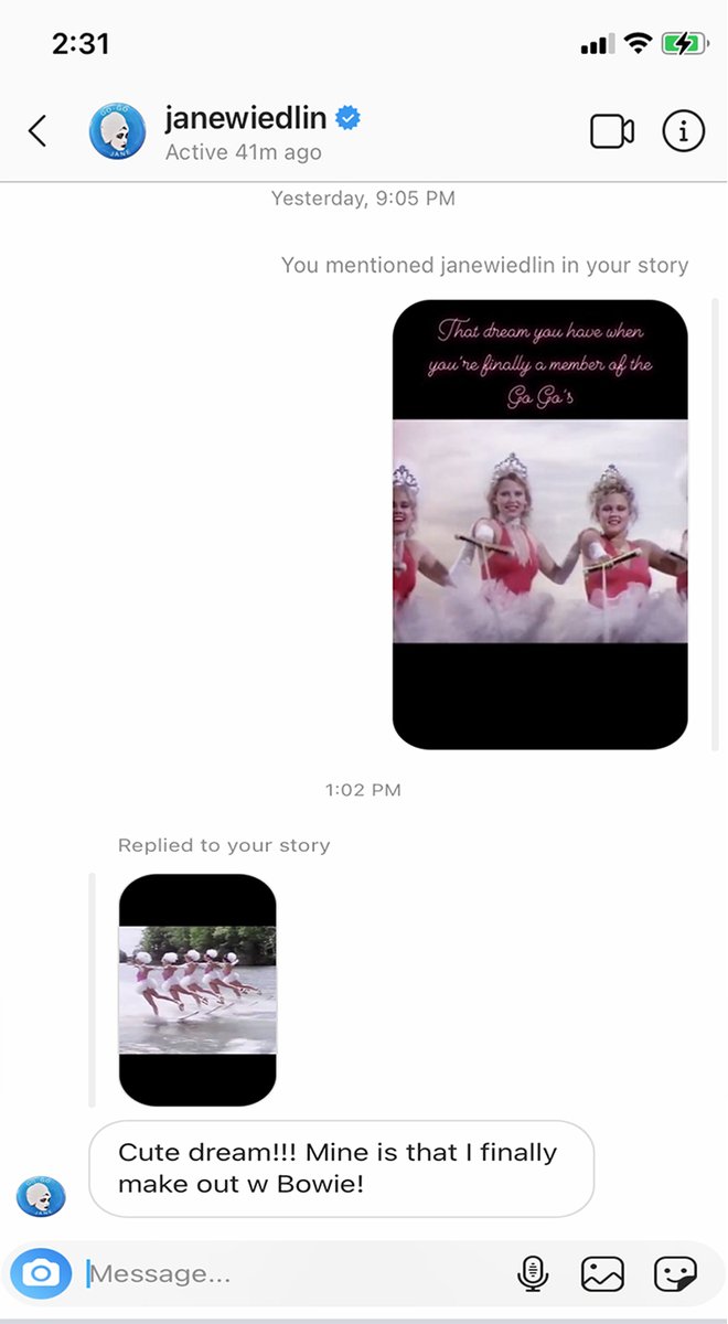When Jane Wiedlin replys to your IG stories. 😍😍😍