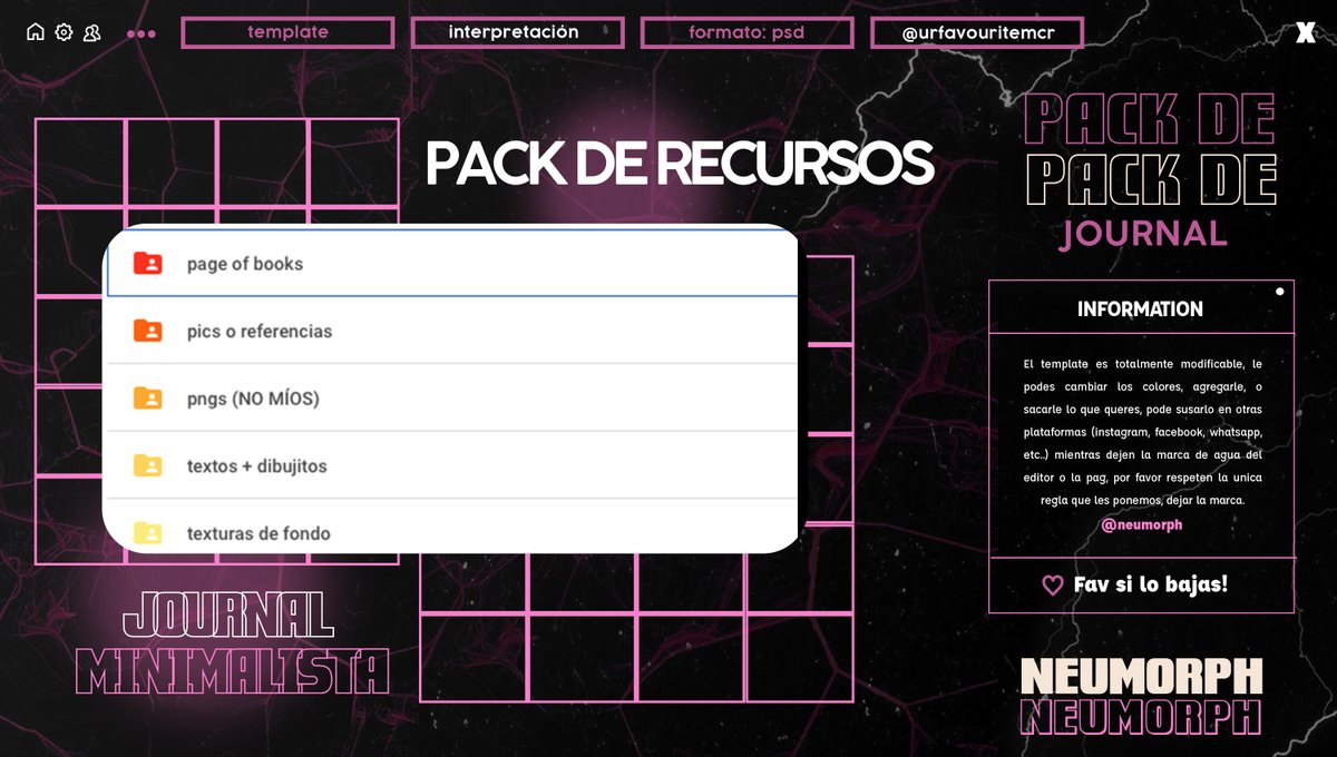 neumorph's tweet photo. PACK DE RECURSOS by @urfavouritemcr 
- journal minimalista 

Les traigo este pack de recursos con varias cositas para poder sumarse al estilo de edición que se está viendo últimamente. Contiene todo lo que se ve en la foto. 

FAV sí lo descargas. 

LINK:https://t.co/GCqMa7rLNP https://t.co/ML1CGTU4Yo