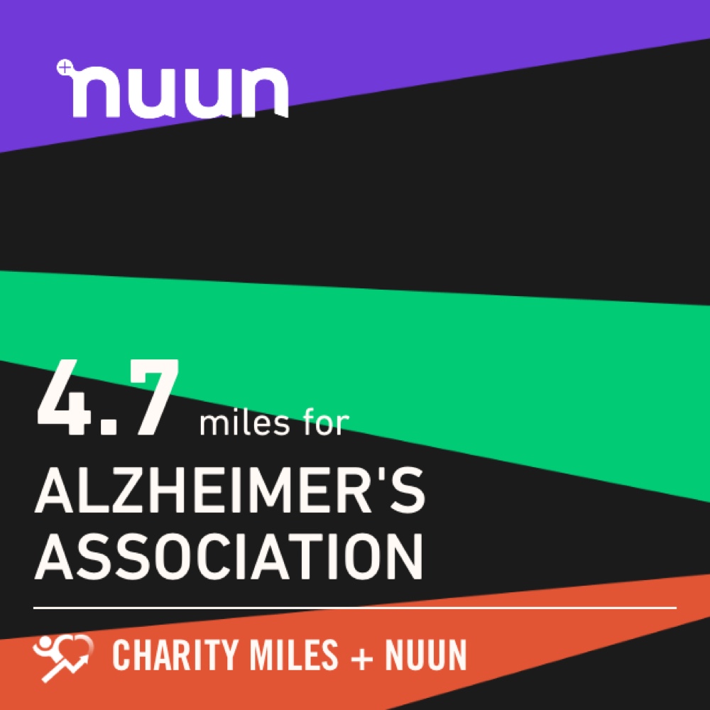 Dark evening adventure 4.7 @CharityMiles for @alzassociation sponsored by @nuunhydration. Join the #muuvment! #nuunlife