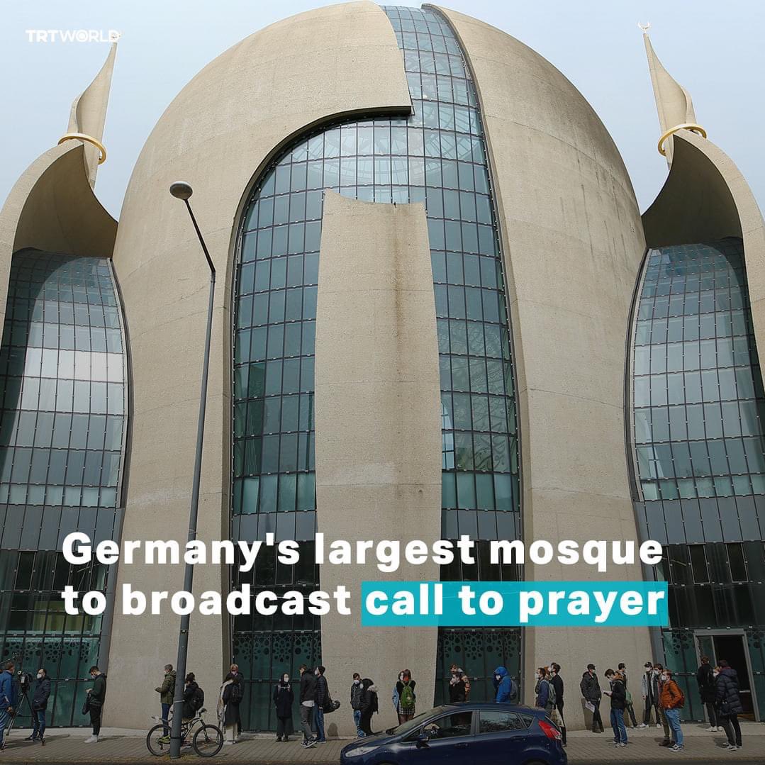 All 35 mosques in Cologne, Germany 🇩🇪 will now be allowed  to broadcast the call to prayer on Fridays.