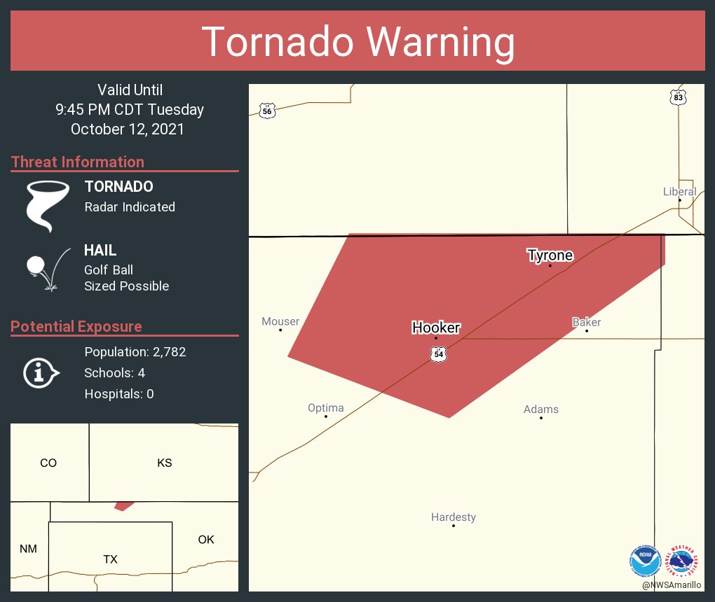 NWS Tornado on Twitter: "Tornado Warning including Hooker OK, Tyrone OK  until 9:45 PM CDT https://t.co/LmEVwrKCsh" / Twitter