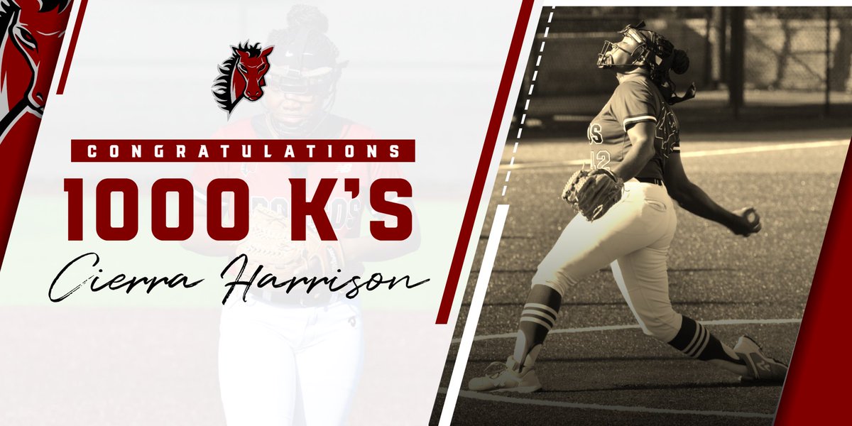 Congratulations to our very own Senior Cierra Harrison on reaching another new milestone in her career reaching 1000 career strikeouts! 

#FAMILY 
#LegaCy