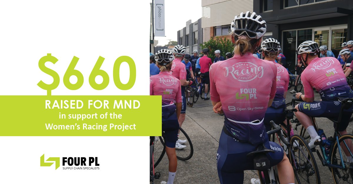 FourPL's tweet photo. We are proud to announce we were able to donate a total of $660 from FourPL to match the donations from our thoughtful team, to support the Women's Racing Project team in honouring a family member who recently passed from the disease. 

#FourPL #WRP #DiversityinSport #MNDQLD https://t.co/ODgTocSxWB