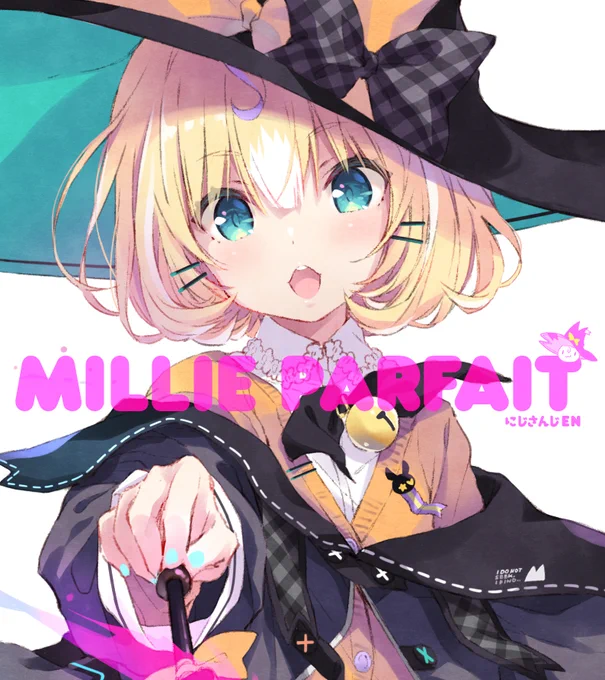 にじさんじEN🪄Millie Parfait (ミリーパフェ)ちゃんのデザインを担当させて頂きました。デビュー記念にゲームの立ち絵っぽく描いてみました!可愛がってもらえたら嬉しいです🐈‍⬛
https://t.co/6cE1c9H94o 
#DrawMillie #Vtuber 