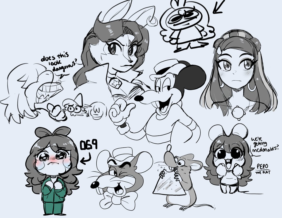 Thank Ya'll for the Rat Stream Tonight!!! 
Here's the drawings we did this time LMAO 