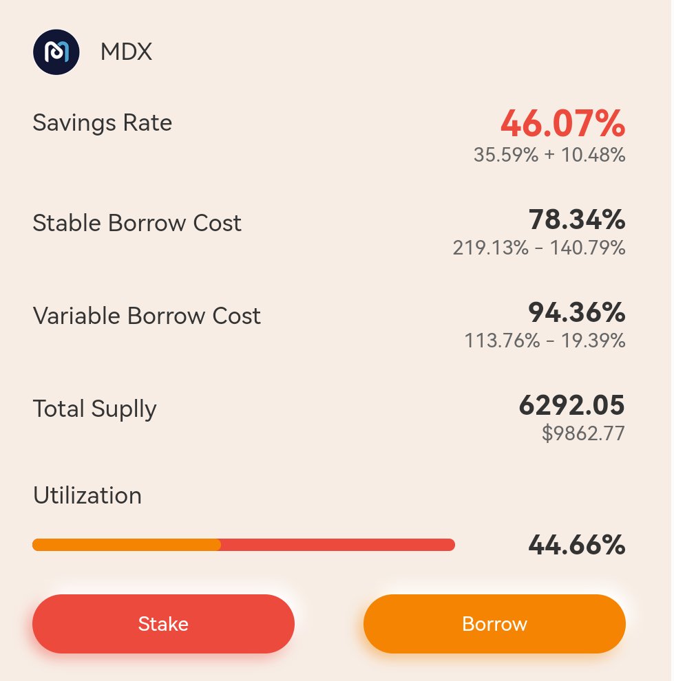 🤔Could someone please answer me?
What is"Savings Rate"、“Stable Borrow Cost”、“Variable Borrow Cost”？
<a href="/Mdexswap/">MDEX</a>