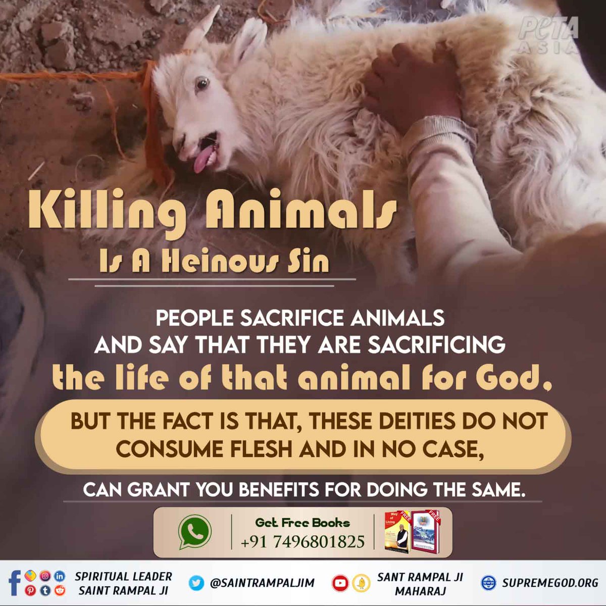 Real_Nikhil_Ji's tweet image. #TrueKnowledge_On_Navratri
Slaughter in the name of god or religion is wrong practice and cause of great distress in the human society.
Visit us-Satlok Ashram YouTube Channel
⤵️