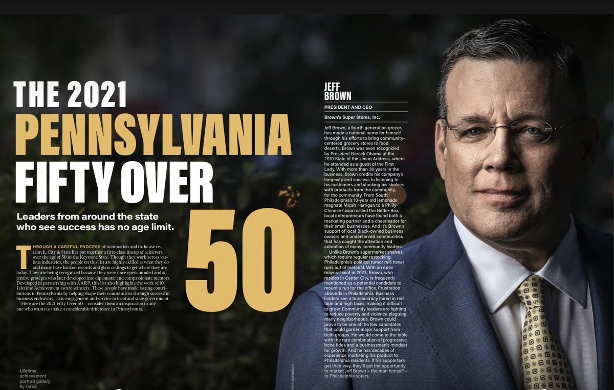 City &amp; State Pennsylvania magazine awarded me for Life Time Achievement, with an impressive list of our city and states leaders!