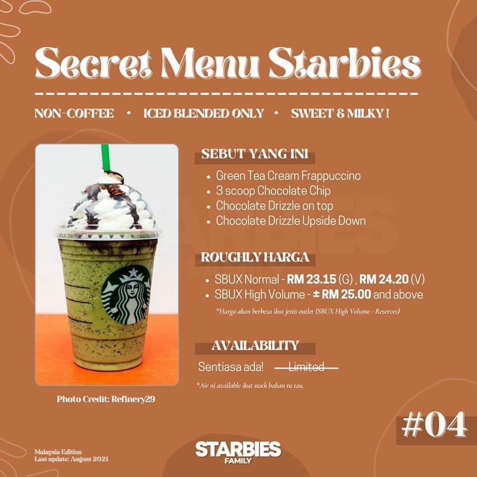Nah khas untuk Starbucks lover atau pun buat yang baru nak mencuba Starbucks.😋

Korang bolehlah try secret menu ni. Jangan lupa juga guna voucher ni kat Shopee. Dapat cashback berbaloi-baloi. 😍

👉 Starbucks voucher: invol.co/cl6no3w