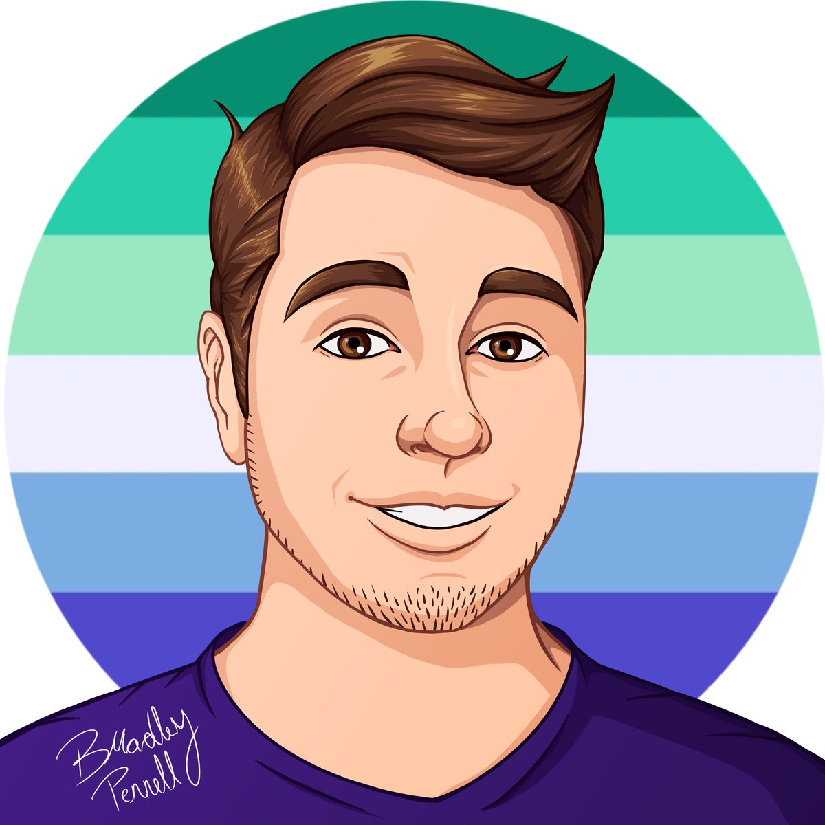 gaydhdartist's tweet photo. October is #ADHD Awareness Month &amp; #LGBT History Month, so here is a #selfportrait. As a #gay man, the 1st background is the #Vincian or #GayMenFlag. I also included #PrideFlag &amp; #ProgressPrideFlag versions. The last stripe in each is represented with the color of my shirt. #art https://t.co/WTO37MB9qy