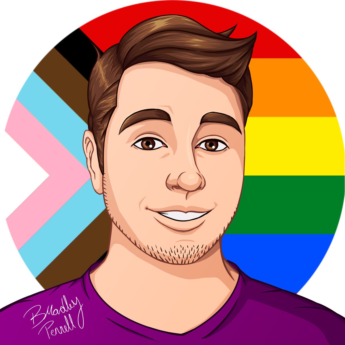 gaydhdartist's tweet photo. October is #ADHD Awareness Month &amp; #LGBT History Month, so here is a #selfportrait. As a #gay man, the 1st background is the #Vincian or #GayMenFlag. I also included #PrideFlag &amp; #ProgressPrideFlag versions. The last stripe in each is represented with the color of my shirt. #art https://t.co/WTO37MB9qy