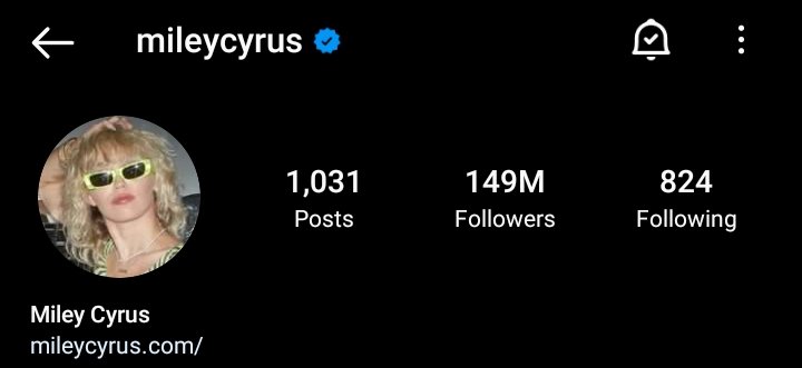 mileyxme's tweet photo. Miley Cyrus reached 149M IG followers. 🎉 https://t.co/9XBGPKidsl