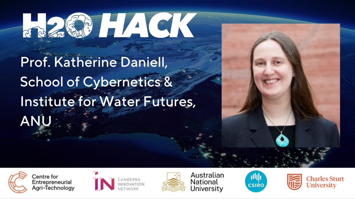 ANUAgrifood's tweet photo. Prof Katherine Daniell spoke to #H2OHack speakers about considering the politics, policy and governance factors that could influence the impact of their ideas. Watch her inspirational talk at https://t.co/j9DF3CtCv7 @ANUWaterFutures @CBR_IN @CSIRO @anuinspace @anucecs https://t.co/mQC1gwlQUO