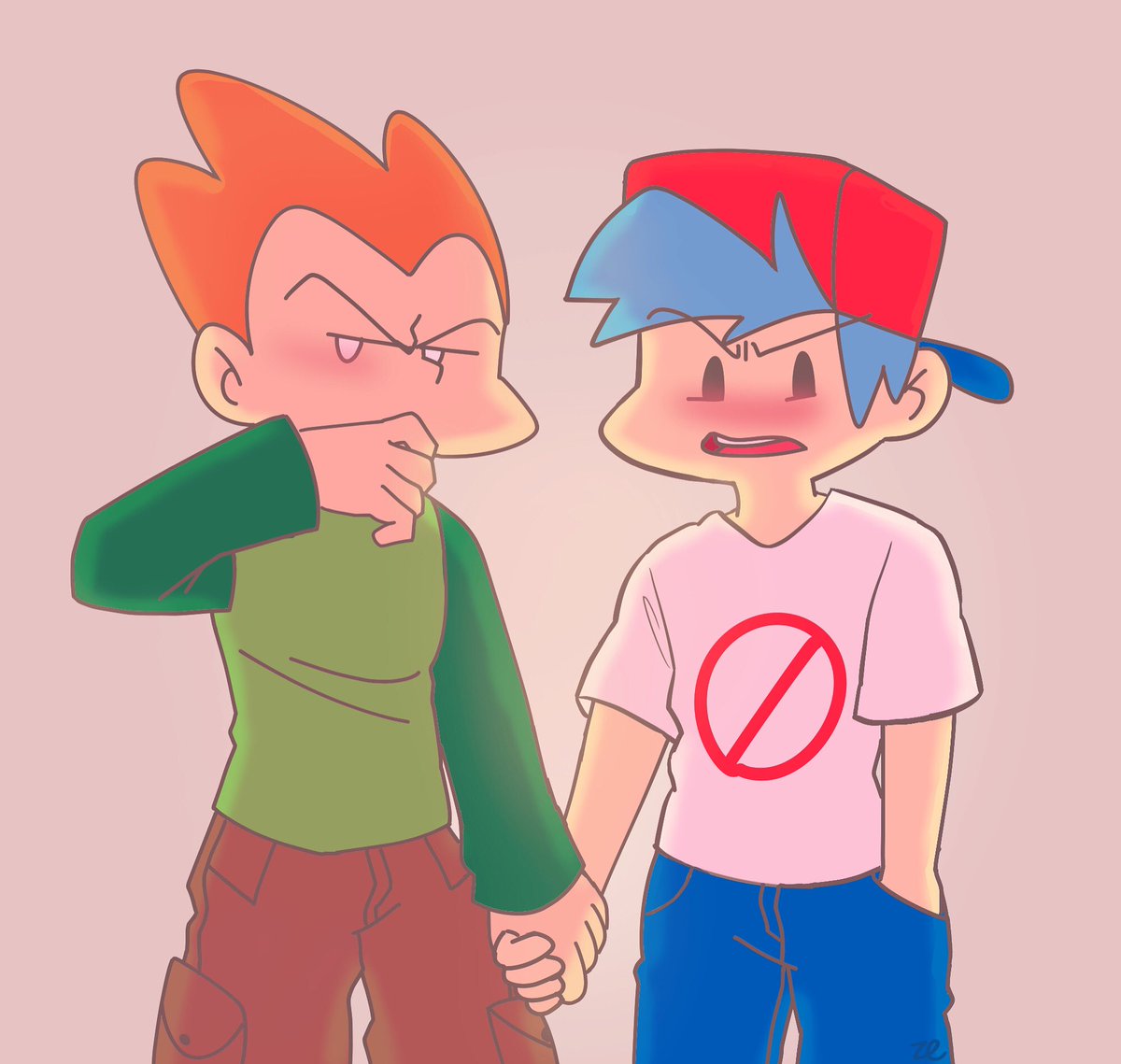 sharonzeng370's tweet photo. Here’s a little dialogue 
BF:Why are we doing this?
Pico:Sh…shut up 
I just thought it would be fun to draw haha
#fridaynightfunkin #BfxPico #fnf #fnffanart https://t.co/Z64haJ6jj2