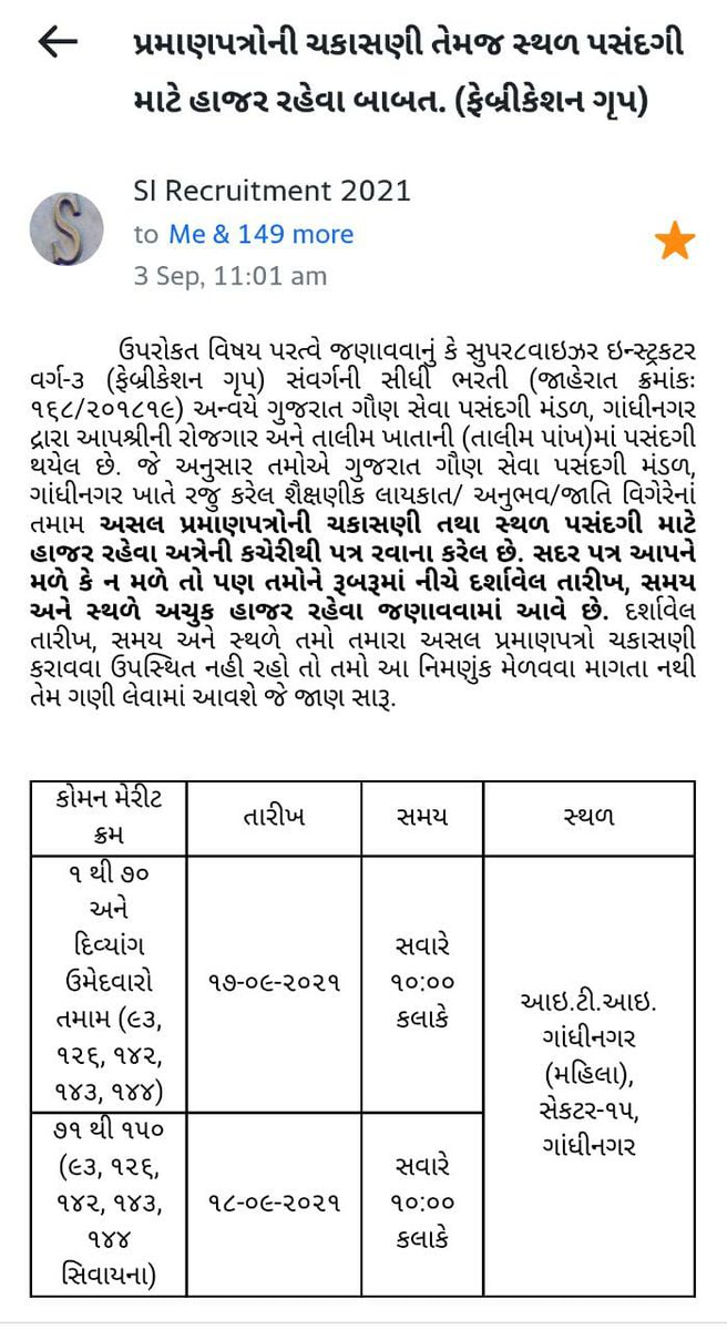 Yuvi_1212's tweet photo. ખરેખર શરમજનક ઘટના છે ગુજરાત સરકાર માટે ૨ વાર સ્થળ પસંદગી માટે બોલાવીને કારણ આપ્યા વગર પ્રોગ્રામ રદ કરવામાં આવ્યો તમારા તાત્કાલિક નિર્ણયથી જે ઉમેદવારો પોતાની જોબ છોડીને બેઠા છે તેમને હવે શું કરવાનું ? દિવાળી પહેલા બધાને નિમણુંક નહિ મળે તો ન છૂટકે અમારે આંદોલનના રસ્તે જવું પડશે https://t.co/kWwGFsIrDo