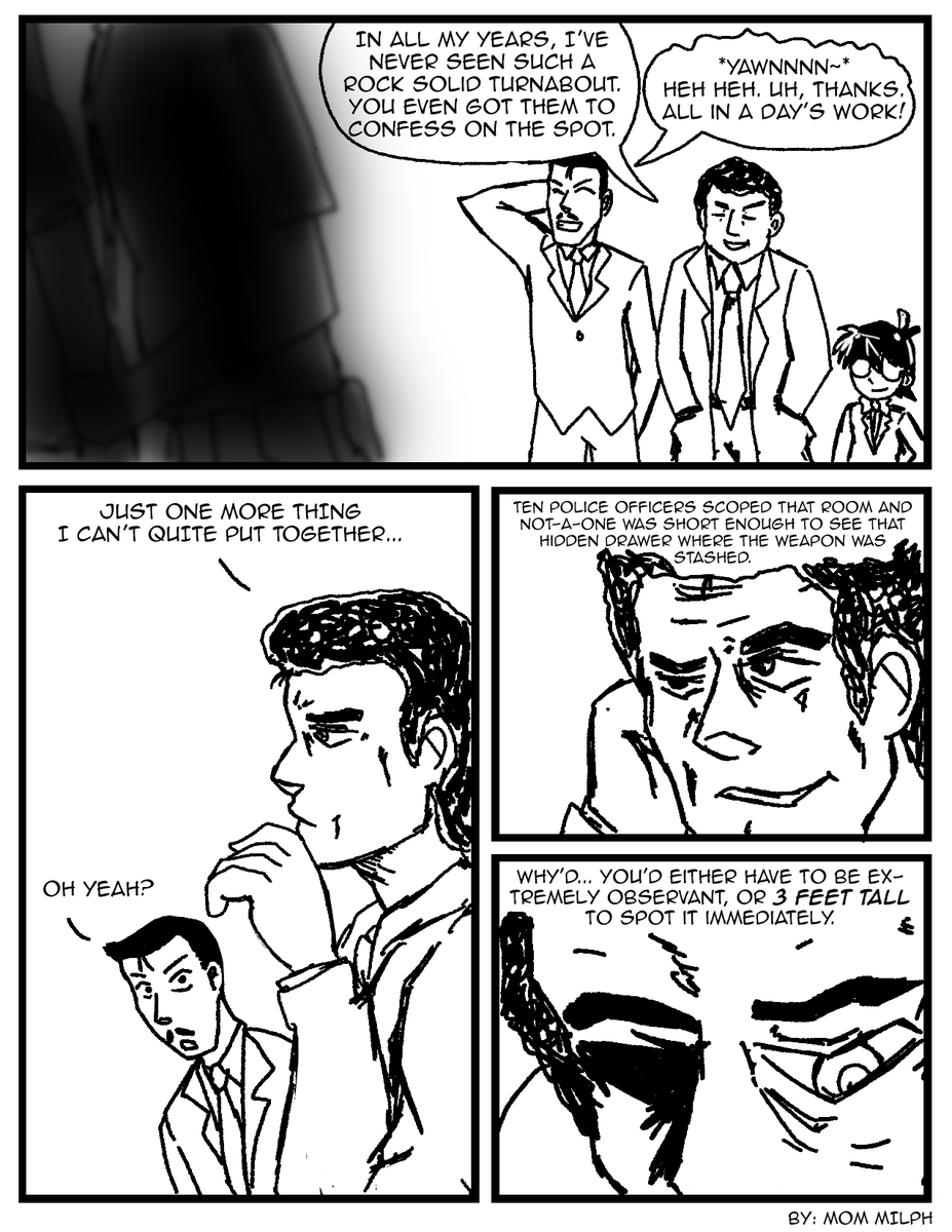 mommilph's tweet photo. Sometimes you have to just draw your own Detective Conan Vs Columbo crossover. https://t.co/Sbaft4ykg6