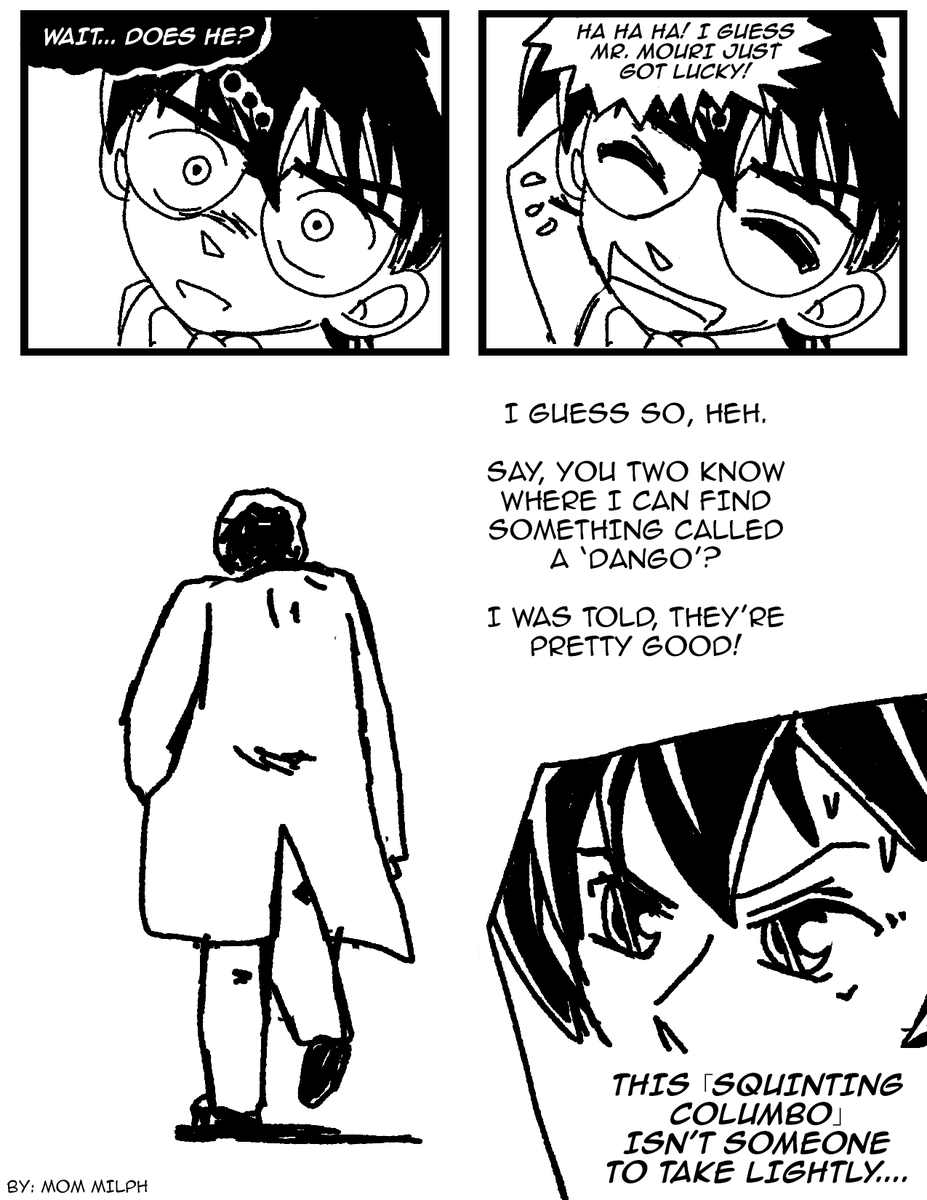 mommilph's tweet photo. Sometimes you have to just draw your own Detective Conan Vs Columbo crossover. https://t.co/Sbaft4ykg6