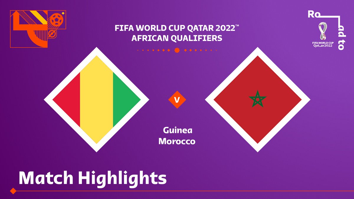 Match highlights: 🇬🇳 1-4 🇲🇦

An Selim Amallah brace along with goals from El Kaabi and Boufal against Guinea send Morocco to the final stage of the 2022 #WCQ qualifiers. 

#WorldCup | @FEGUIFOOT69 | @EnMaroc