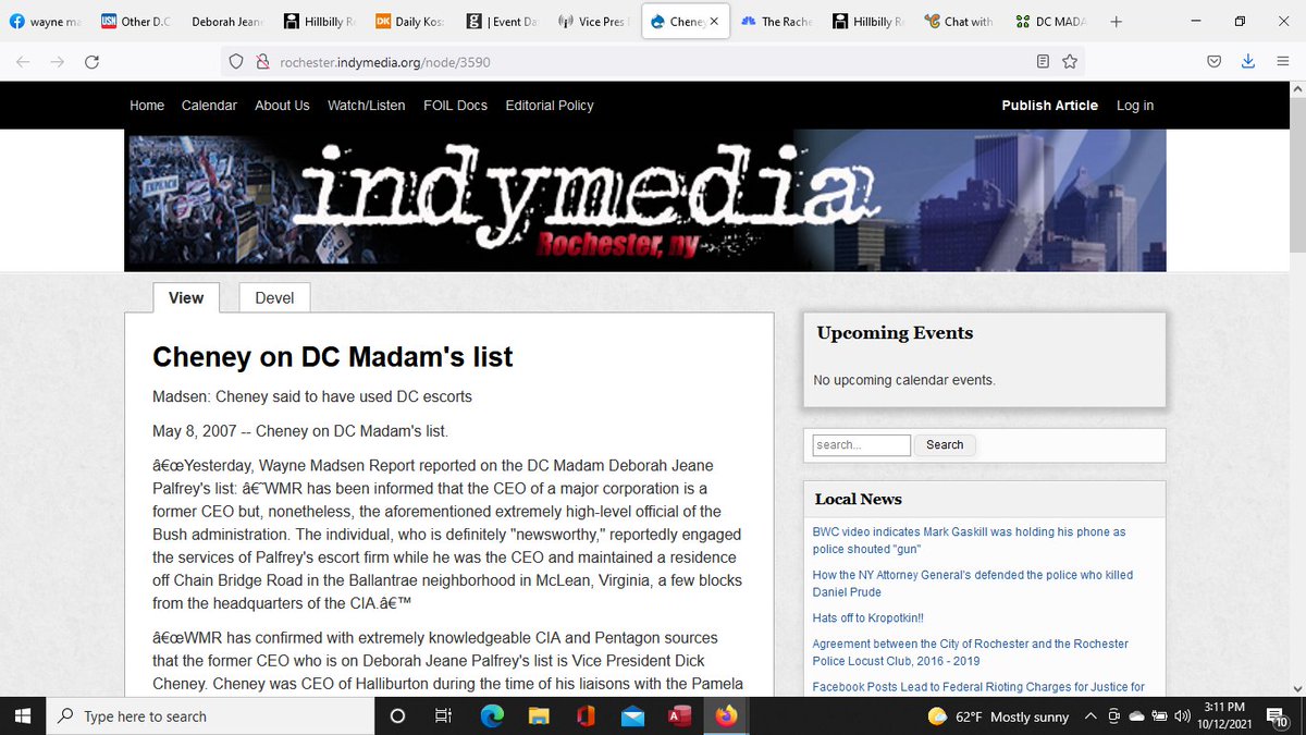 SEXINDUSTRYEXP1's tweet photo. Wayne Madson was right on b/c Jeanne Palfrey, the DC Madam, had told me the night she was murdered she was going to hold a press conference to show Dick Cheney's name in her Black Book &amp; explain WHY it was in there - but she was found dead hours later #decrimnow #EpsteinIsland https://t.co/pkw9Vo40OX