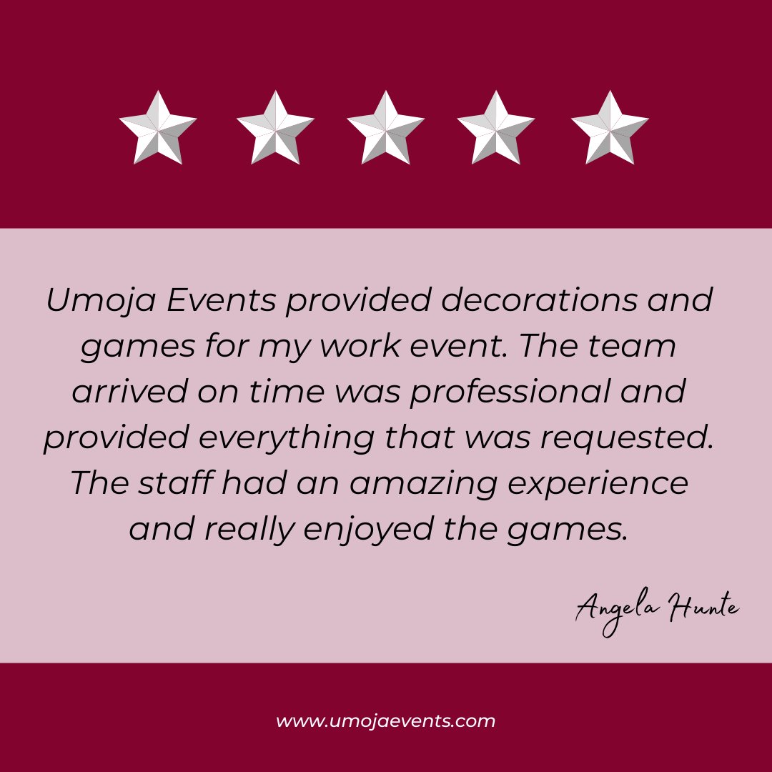 Really appreciate such amazing feedback, Angela! 🥰

#UmojaEvents #UmojaBalloons #UmojaVirtualEvents #clientreview #balloondecor #balloondesigns #party #balloons #celebrate #balloonsinbrooklyn #brooklynbusiness #newyorkeventplanner #newyorkbusinesswomen #NYCevents #Brooklynevents