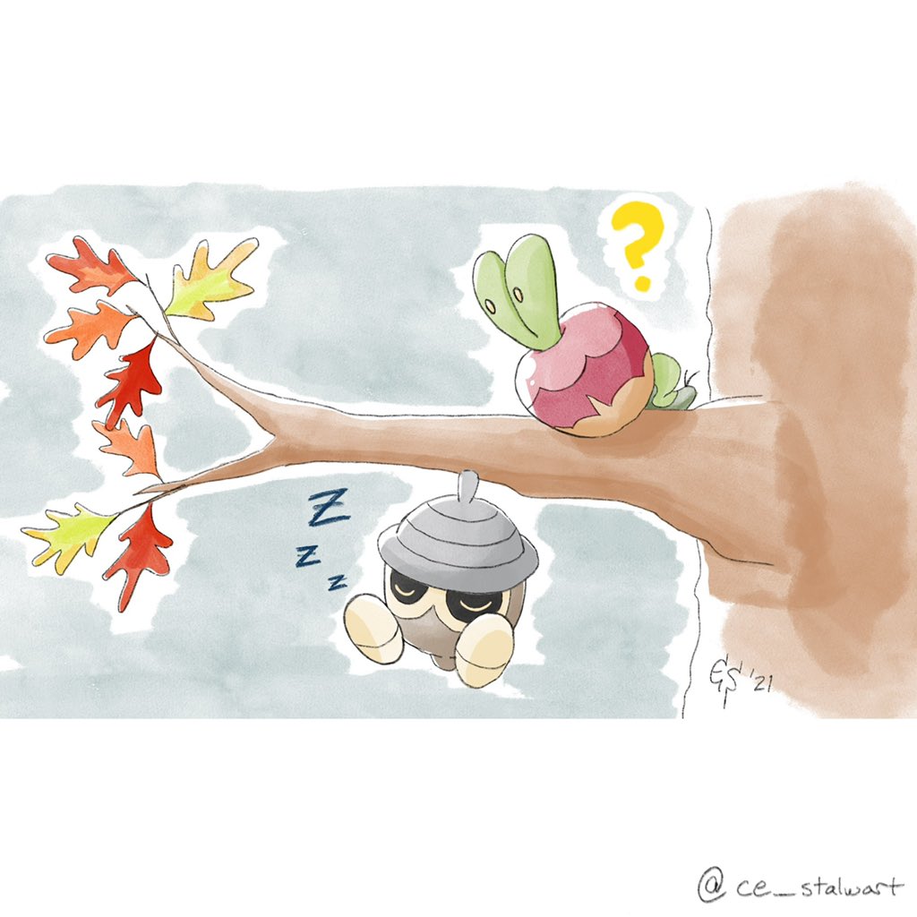 CSGaymer's tweet photo. Plant Studies: Applin &amp; Seedot

#applin #seedot #pokemonfanart #grasspokemon #dragonpokemon #procreateart #digitalartist #illustration  #gaymer https://t.co/sAioiTteLO
