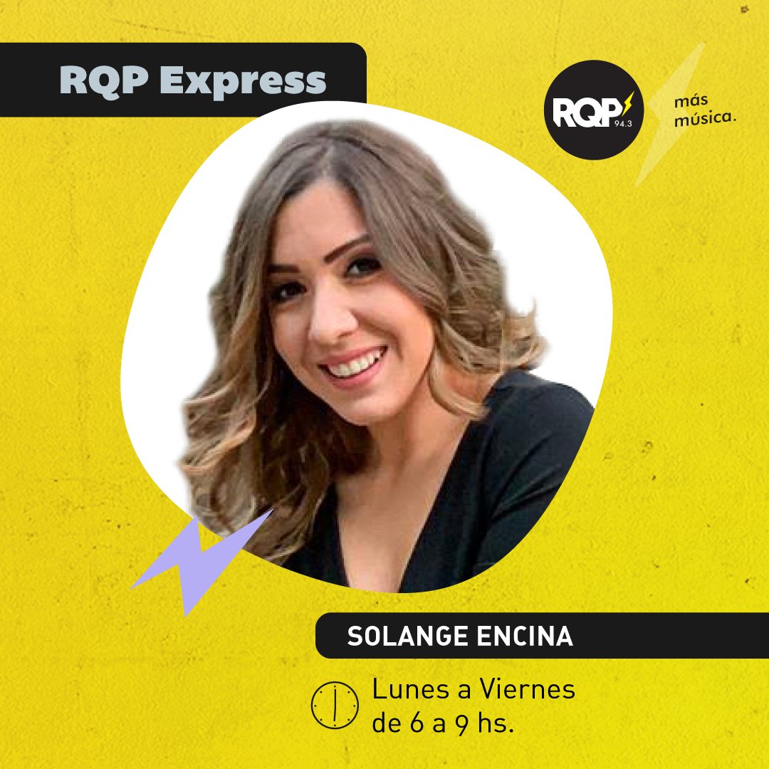 RQPPARAGUAY's tweet photo. 📻Comenzamos la mañana con #RQPExpress,  06 a 09 hs te acompaña la querida @solangeencina 
💜✨Sintonizá la 94.3 y escuchá #MásMúsica🎶 https://t.co/jLCbo3q66g