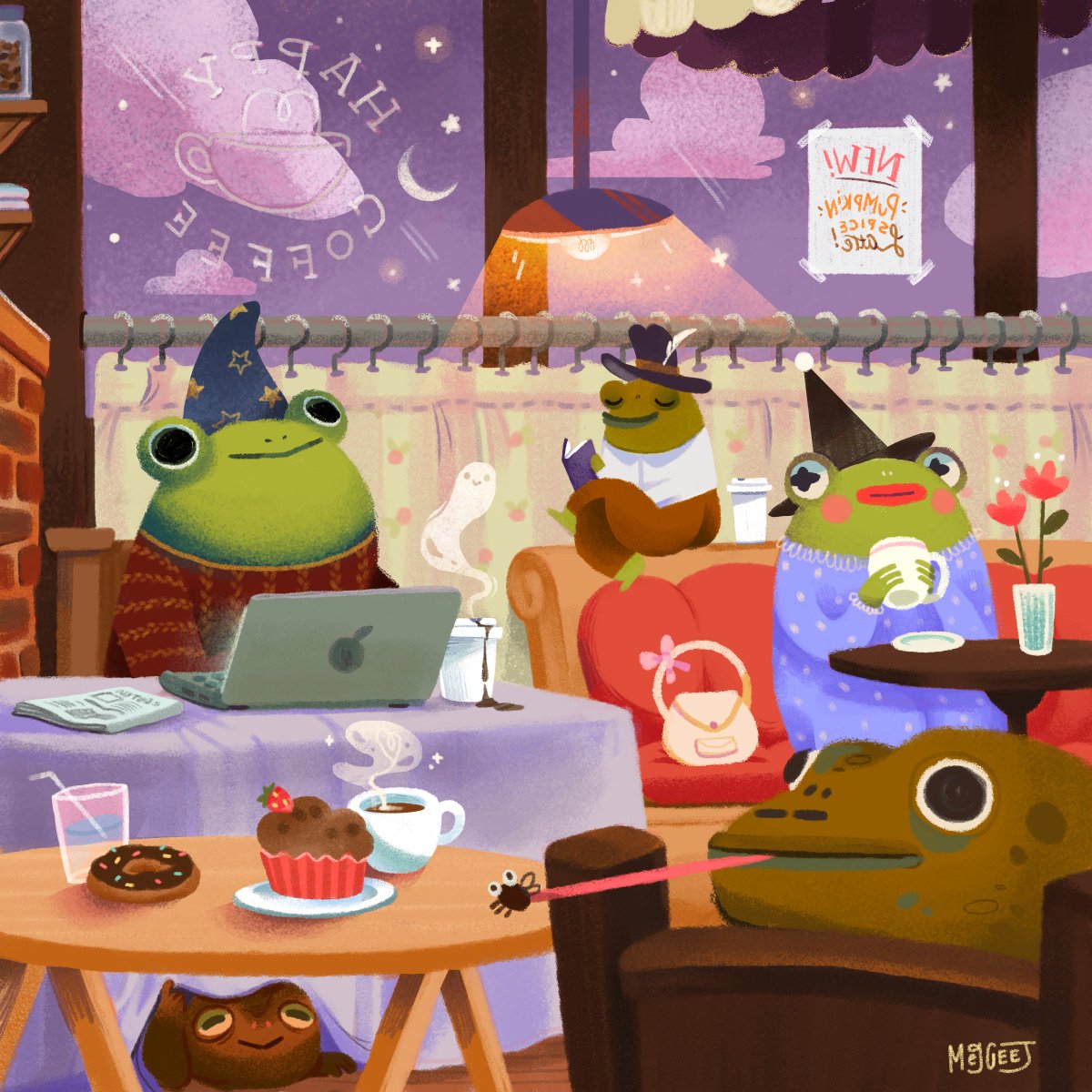 MeggeeJ's tweet photo. 🌻 hey hey #PortfolioDay ! 
☕️ i'm meg, a 26-yo pgh based freelance illustrator who's interested in creating cute, cozy &amp; coffee-centric art to warm ur heart 💖

📸 https://t.co/LmBG23jqvl
📬 artbymj0043@gmail.com
🎨https://t.co/3rYRRY9gTb https://t.co/uh5KtghEE0