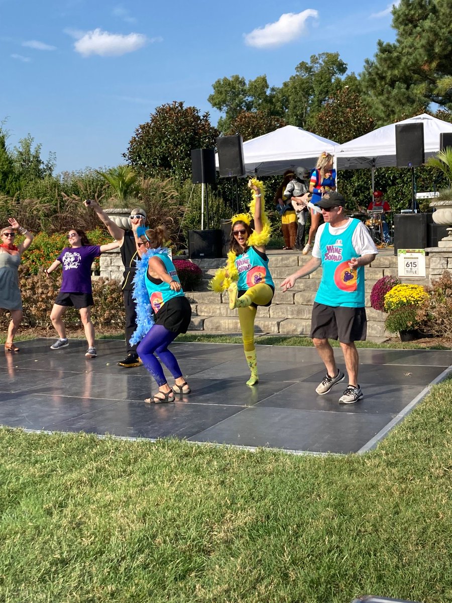 MyFriendsTN's tweet photo. Every year MFH participates in @avintageaffairtn's  Grape Stomp. We've never won the stomp or costume contest-til now. 

The Wine Squad won both stomp championship and costume contest—never been done before!

#myfriendshousetn 
#grapestomp2021 
#AVintageAffair 
#championsatlast https://t.co/NSpshR9Cgk