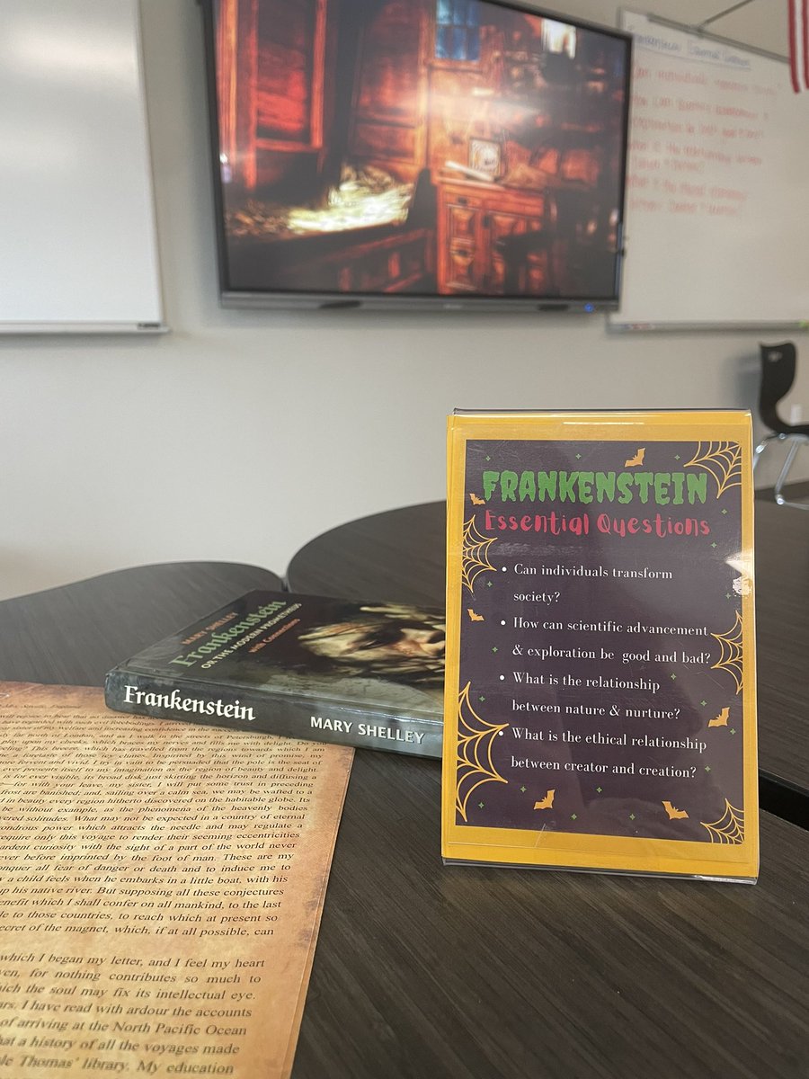Introducing novels is my favorite part of teaching English. Immersing the students through YouTube ASMR videos &amp; reading Robert Walton’s letters to introduce Frankenstein. Sometimes keeping it simple is best #iteachtoo #EnglishClass <a href="/TLRedRaiders/">Tyler Legacy High School</a>