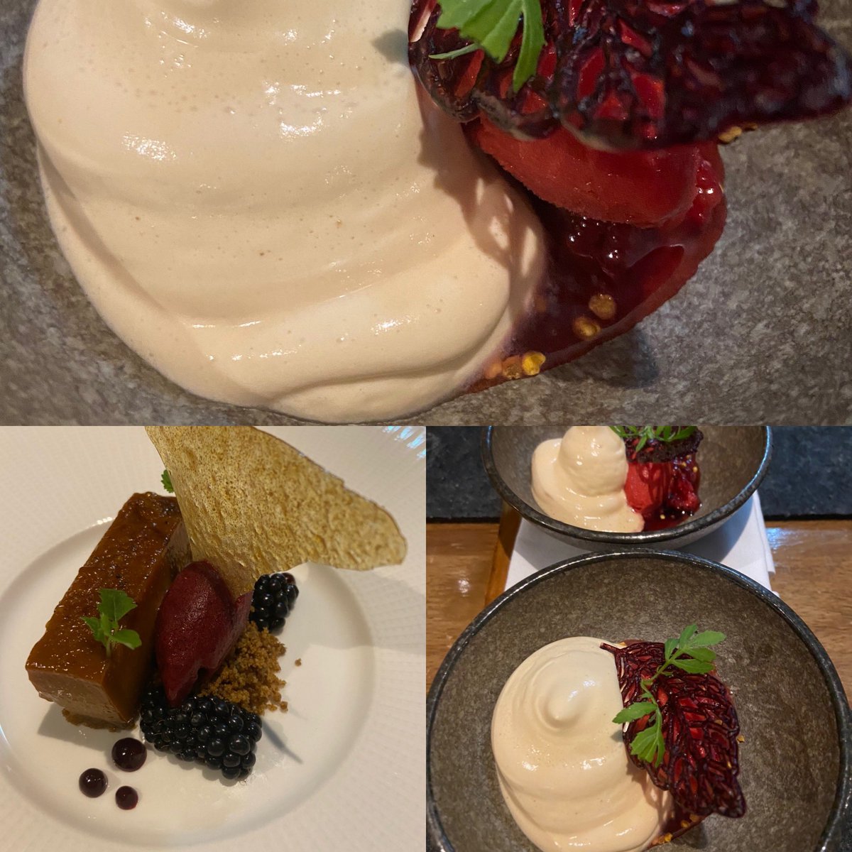 The Hedgerows #Queenofthemeadow #Brambles cleansing dish followed by a lovely dessert @oldstamphouse @MichelinGuideUK