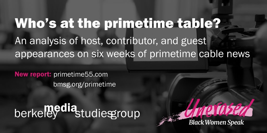 BMSG's tweet photo. ICYMI: Check out our recent report on racial inequities in primetime cable news appearances. We were honored to work with @UnerasedBWS on this project: https://t.co/ZN5d9jOBzo #primetime55 #UnerasedBWS #mediamatters https://t.co/MZDtMCR9Lj