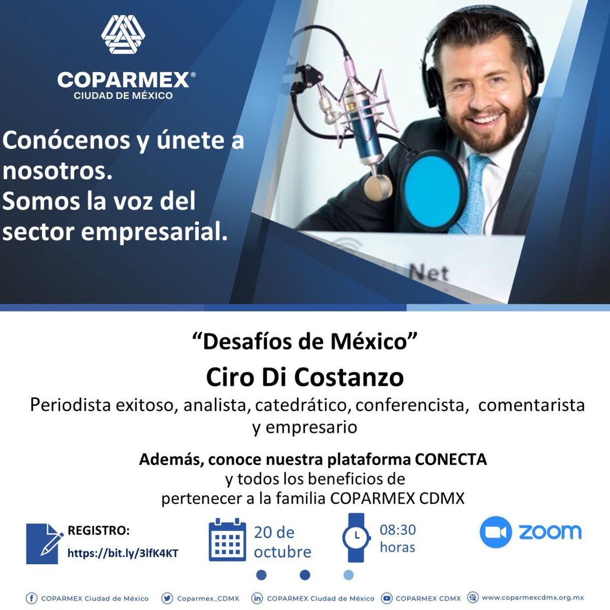 Armando_ZunigaS's tweet photo. Además de invitarte a una excelente conferencia con @CiroDi, te informamos que en @Coparmex_CDMX ayudamos a las empresas para que no cierren y contribuimos a generar nuevas que sean sustentables para la #CDMX. ¡Súmate a la #CampañaDeAfiliaciónCoparmexCDMX! https://t.co/mJpAGBltAA https://t.co/CmSOzSE0Ak