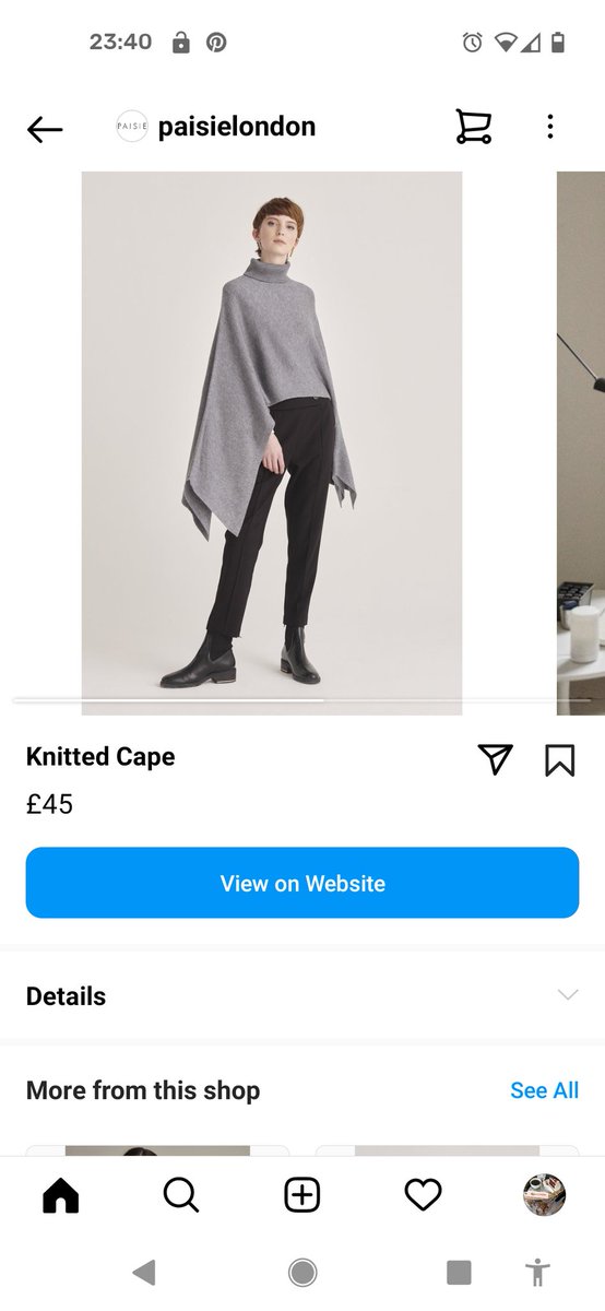 spitzschnauzer's tweet photo. @PaisieLondon can you pls clarify why there are two different prices for the same item - the cheaper price is displayed before I go onto your website and as soon as I click onto "View on website I get another price?! https://t.co/b9lRSp3Gge
