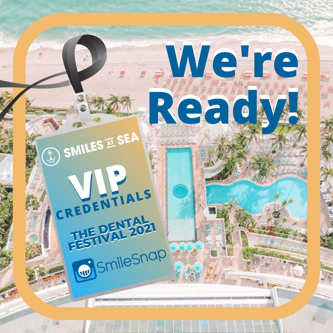 We're all checked in and ready for #thedentalfestival this week! Will you be there too?! 😎 #smilesnapsquad