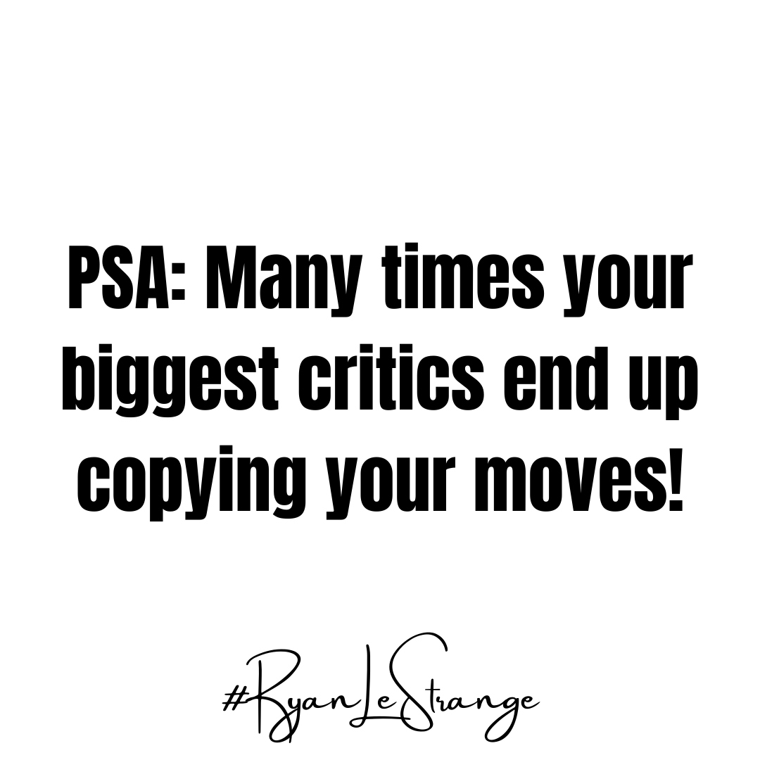 RyanLeStrange's tweet photo. I've learned over the years those that talk about you and analyze everything you do, most the time are just jealous of you #RyanLeStrange https://t.co/SSQktbowyr