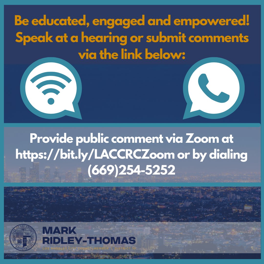 Representation matters 🗣️ Be educated, engaged and empowered during the @LACity #redistricting process! Speak at a hearing or submit comments via the link👉🏾docs.google.com/forms/d/e/1FAI… @LACCRC2021