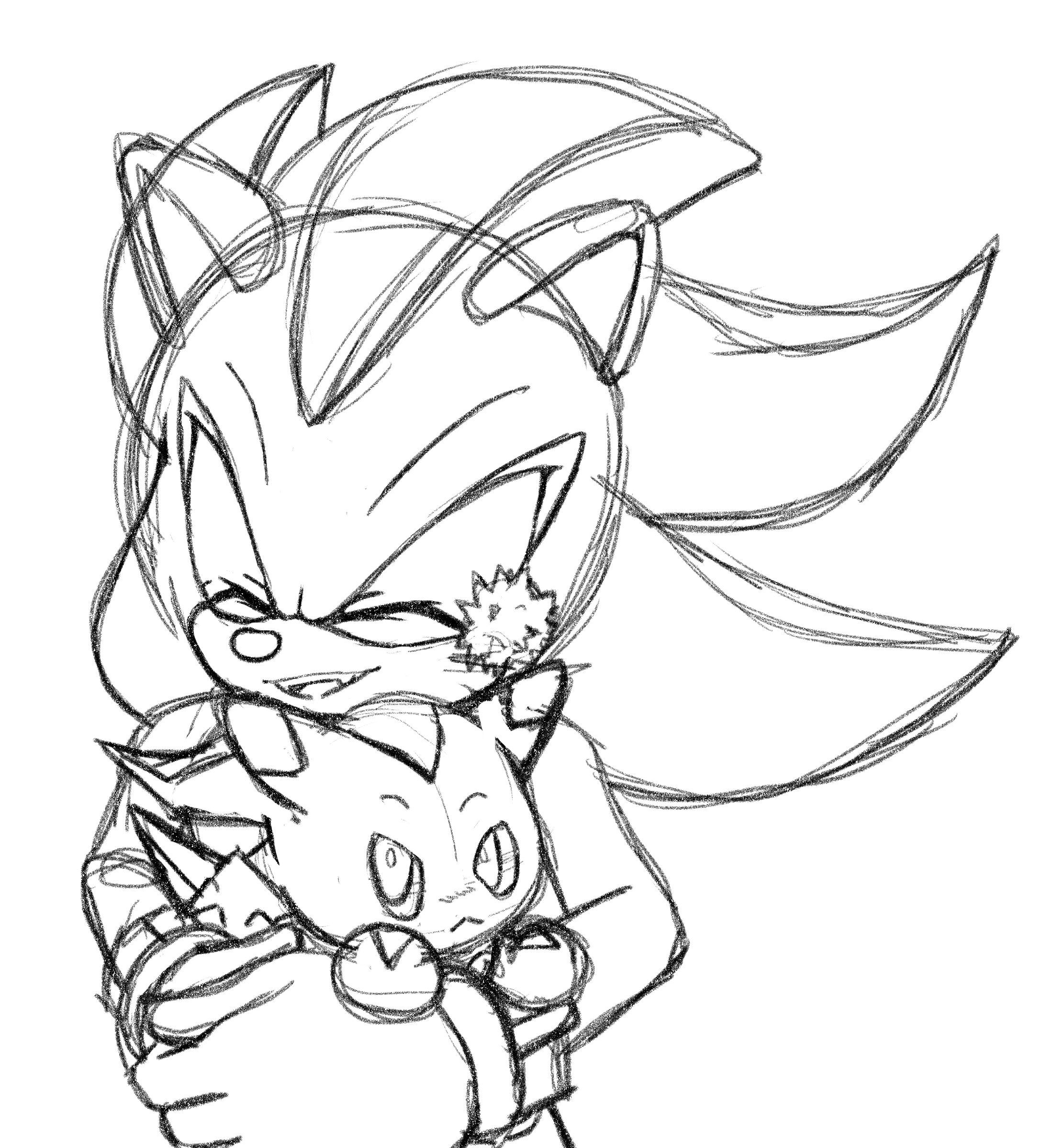 Nini on X: “More Blind Shadow AU with his Chao ❤️ I might color 