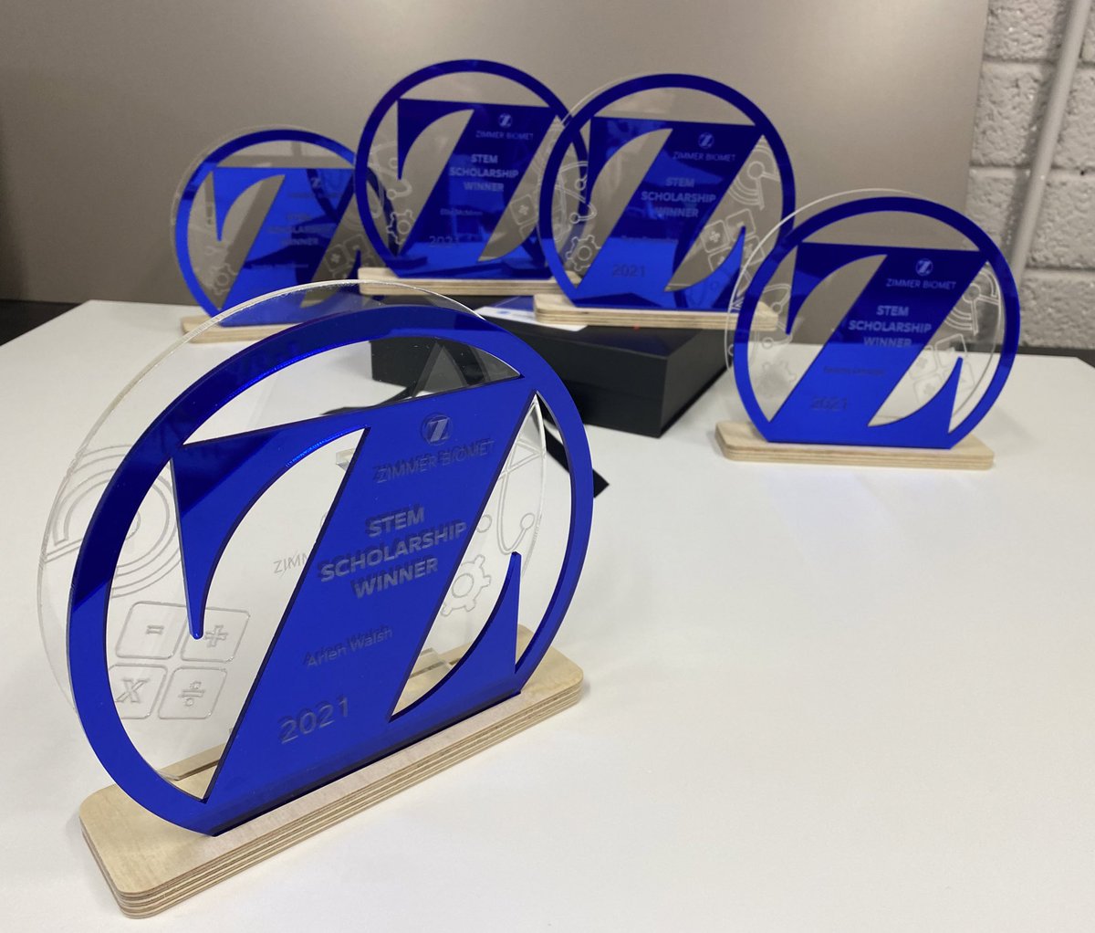 IndigoVisual's tweet image. Creating new ideas is what we do best! Some recent award plaques, custom designed &amp;amp; made in our workshop in Shannon. #awards #awards2021 #customdesign #lasercutting #laserengraving #cncrouter #acrylicart